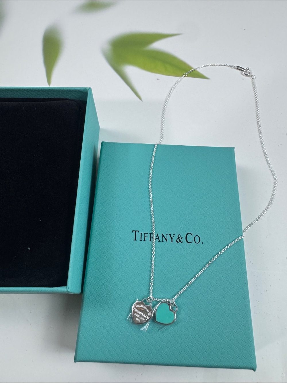 Tiffany & Co. Silver Heart Charm Necklace - Turquoise Box Included